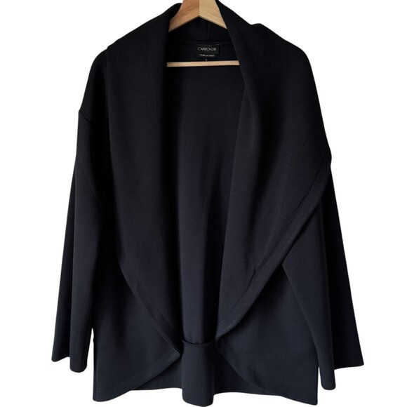 CARBON38 Knit Cocoon Cardigan Sm Cozy Black Comfy Relaxed Bell Sleeves Pockets - Picture 1 of 16